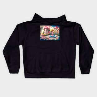 House with Fountain Kids Hoodie